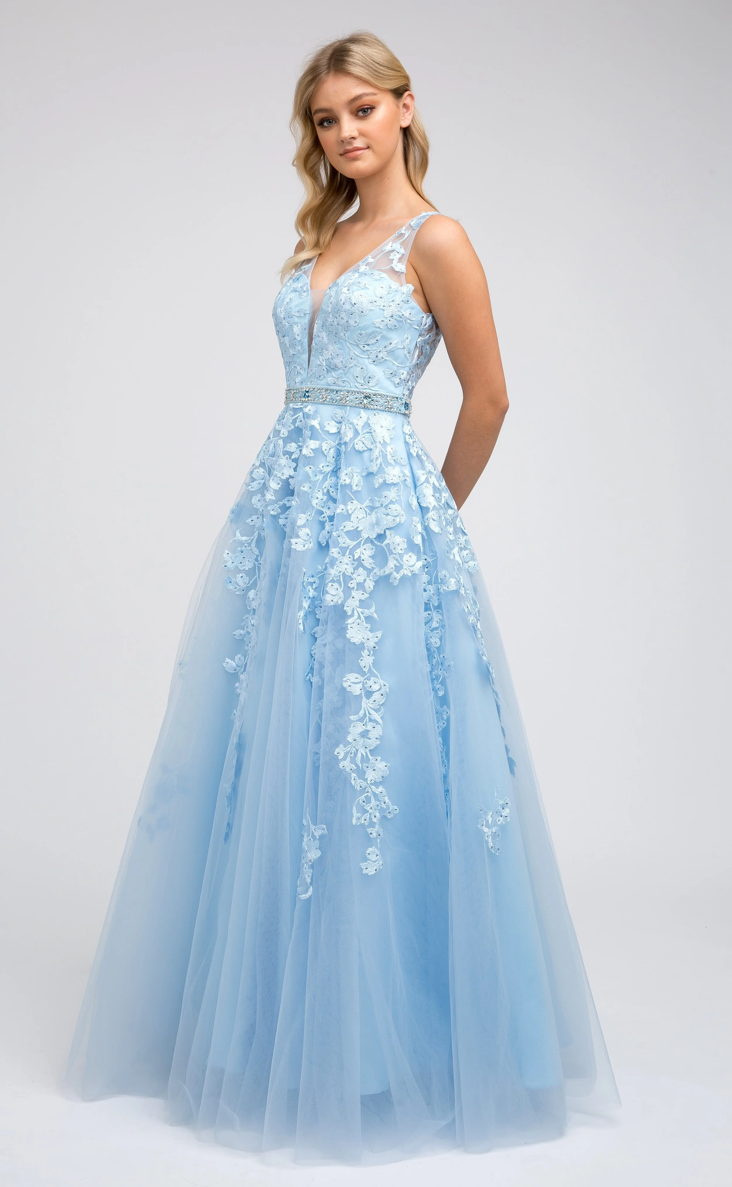 ice blue formal dress Cinosural International School
